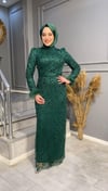 NEVON 4493 ÖZEL KOLEKSİYON TAMAMEN TAŞ İŞLEMELİ VE KOLLARI TÜY DETAYLI LÜKS ABİYE MODELİMİZ