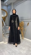 NEVON 45859 İTHAL PREMİUM FİLE VE TAŞ İŞLEMELİ LÜKS ABAYA TAKIM