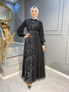 NEVON 470 Baskı ve Seyyar Kemerli Şifon Abiye