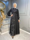NEVON 470 Baskı ve Seyyar Kemerli Şifon Abiye