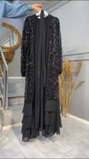 NEVON 4767 ALTI ŞİFON DETAYLI PULPAYET İŞLEMELİ ABAYA TAKIM