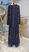 NEVON 4767 ALTI ŞİFON DETAYLI PULPAYET İŞLEMELİ ABAYA TAKIM