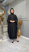 NEVON 4866 TAŞ İŞLEMELİ VE FIRFIR DETAYLI 2'Lİ ABAYA TAKIM