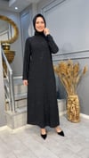 NEVON 5111 ÖNÜ TAŞ İŞLEME DETAYLI KREP ELBİSE 