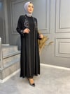 Nevon 517 Taş İşlemeli Abaya 2'li Takım