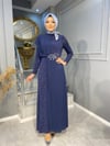 NEVON 563 ÖNÜ ŞİFON VE TAŞ İŞLEMELİ LÜX SİMLİ  ABİYE 