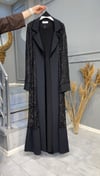 NEVON 605 ÜZERİ TAŞ VE SİM İŞLEME DETAYLI 2'Lİ ABAYA TAKIM