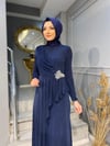 NEVON 616 TAŞ İŞLEME DETAYLI LÜKS SİM BASKI ABİYE