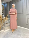 NEVON 70022  Sim ve Şifon Detaylı Düz Abiye