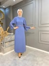 NEVON 70022  Sim ve Şifon Detaylı Düz Abiye