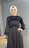 NEVON 70097 KOLLARI TAŞ İŞLEMELİ JAKARLI ABİYE ELBİSE 