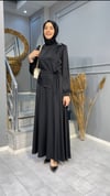 NEVON 70175 OMZU TOKALI KEMERLİ SATEN ELBİSE ABİYE