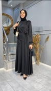 NEVON 70175 OMZU TOKALI KEMERLİ SATEN ELBİSE ABİYE