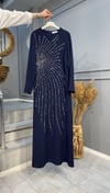 NEVON 7206 TAŞ İŞLEMELİ KREP ABİYE ELBİSE 