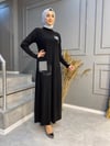 Nevon 732 Kolları Merserize ve Taş İşleme Detaylı Elbise 