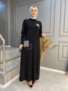 Nevon 732 Kolları Merserize ve Taş İşleme Detaylı Elbise 
