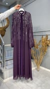 NEVON 7505 ÜZERİ TAŞ İŞLEME DETAYLI ŞİFON ABAYA TAKIM