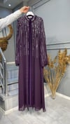 NEVON 7505 ÜZERİ TAŞ İŞLEME DETAYLI ŞİFON ABAYA TAKIM
