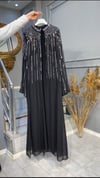 NEVON 7505 ÜZERİ TAŞ İŞLEME DETAYLI ŞİFON ABAYA TAKIM