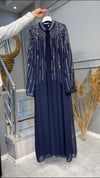 NEVON 7505 ÜZERİ TAŞ İŞLEME DETAYLI ŞİFON ABAYA TAKIM