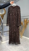 NEVON 7506 KOMPLE PUL PAYET İŞLEMELİ ABAYA TAKIM