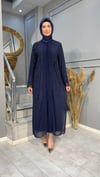 NEVON 7509 TAŞ İŞLEMELİ ŞİFON ABAYA TAKIM