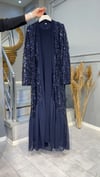 NEVON 7517 PUL İŞLEME DETAYLI VALONLU 2'Lİ ABAYA TAKIM 