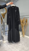 NEVON 7517 PUL İŞLEME DETAYLI VALONLU 2'Lİ ABAYA TAKIM 