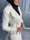 NEVON 76538 HEM DERİ DETAYLI HEM KÜRKLÜ KABAN MODELİMİZ 