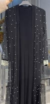 NEVON 787 İNCİ İŞLEMELİ TÜL 2'Lİ ABAYA TAKIM 