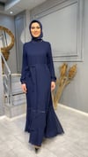 NEVON 862 ŞERİT TAŞ İŞLEME DETAYLI ŞİFON ELBİSE