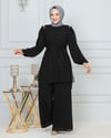 NEVON 9296 OMZU TAŞ İŞLEMELİ ŞİFON PANTOLON TAKIM