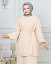 NEVON 9296 OMZU TAŞ İŞLEMELİ ŞİFON PANTOLON TAKIM