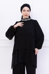 NEVON 9338 TAŞ İŞLEMELİ KAT KAT ŞİFON PANTOLON TAKIM 