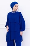 NEVON 9338 TAŞ İŞLEMELİ KAT KAT ŞİFON PANTOLON TAKIM 