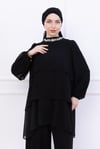 NEVON 9338 TAŞ İŞLEMELİ KAT KAT ŞİFON PANTOLON TAKIM 