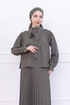 NEVON 9341 TAŞ İŞLEME DETAYLI PİLELİ KREP ETEK TAKIM 