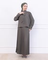 NEVON 9341 TAŞ İŞLEME DETAYLI PİLELİ KREP ETEK TAKIM 