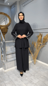 NEVON 9360 KOLLARI TAŞ İŞLEME DETAYLI ŞİFON PANTOLON TAKIM