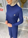 NEVON 944 FİTİLLİ ÖRME TRİKO DÜZ ELBİSE