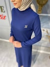 NEVON 944 FİTİLLİ ÖRME TRİKO DÜZ ELBİSE