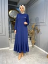 NEVON 948 FİTİLLİ ÖRME TRİKO VALONLU ELBİSE