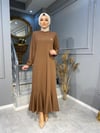 NEVON 948 FİTİLLİ ÖRME TRİKO VALONLU ELBİSE