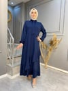 Nevon Taş İşleme ve Fırfır Detaylı  Elbise 
