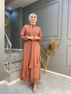 Nevon Taş İşleme ve Fırfır Detaylı  Elbise 
