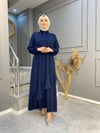 Nevon Taş İşleme ve Fırfır Detaylı  Elbise 