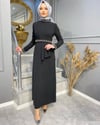 NEVON1133 KOLLARI VE YAKASI İŞLEMELİ ELBİSE