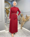 NEVON1133 KOLLARI VE YAKASI İŞLEMELİ ELBİSE