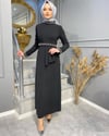 NEVON1133 KOLLARI VE YAKASI İŞLEMELİ ELBİSE