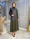 NEVON21Y3071 ÖZEL KOLEKSİYON DERİ DETAYLI TRİKO ELBİE MODELİMİZ